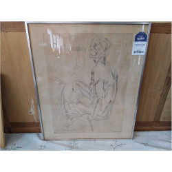 DESSIN FEMME NUE SIGNÉE JOS...
