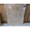DESSIN FEMME NUE SIGNÉE JOS HENDRICKX SOUS VERRE CADRE MÉTAL 55X65