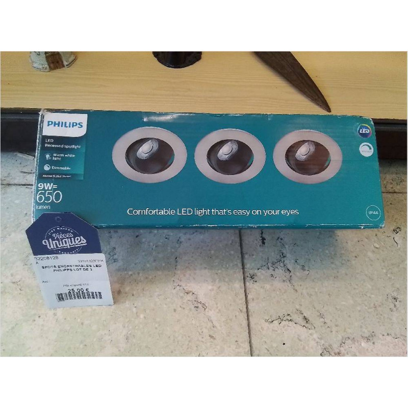 SPOTS ENCASTRABLES LED PHILIPPS LOT DE 3