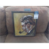 PEINTURE SUR TOILE FUMEUR DE PIPE
