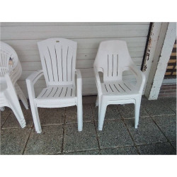 CHAISE DE JARDIN PVC BLANC...