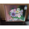 HST BOUQUET SIGNÉE CADRE BOIS 55X46