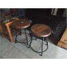 TABOURET EN TECK & METAL 