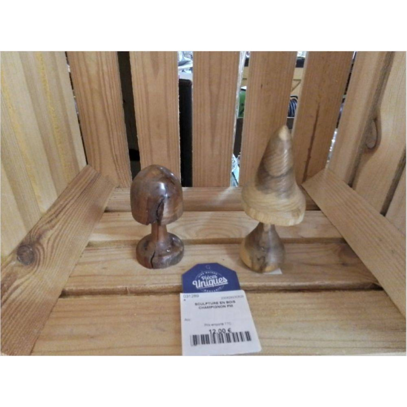 SCULPTURE EN BOIS CHAMPIGNON PM