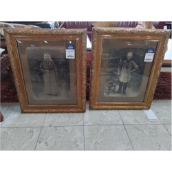 PORTRAIT ANCIEN SOUS VERRE...