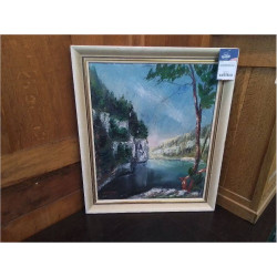 HUILE SUR PANNEAU VUE DE...
