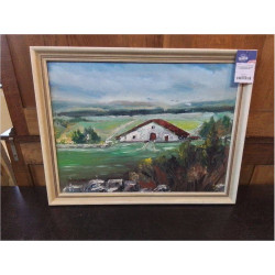 HUILE SUR PANNEAU MAISON...
