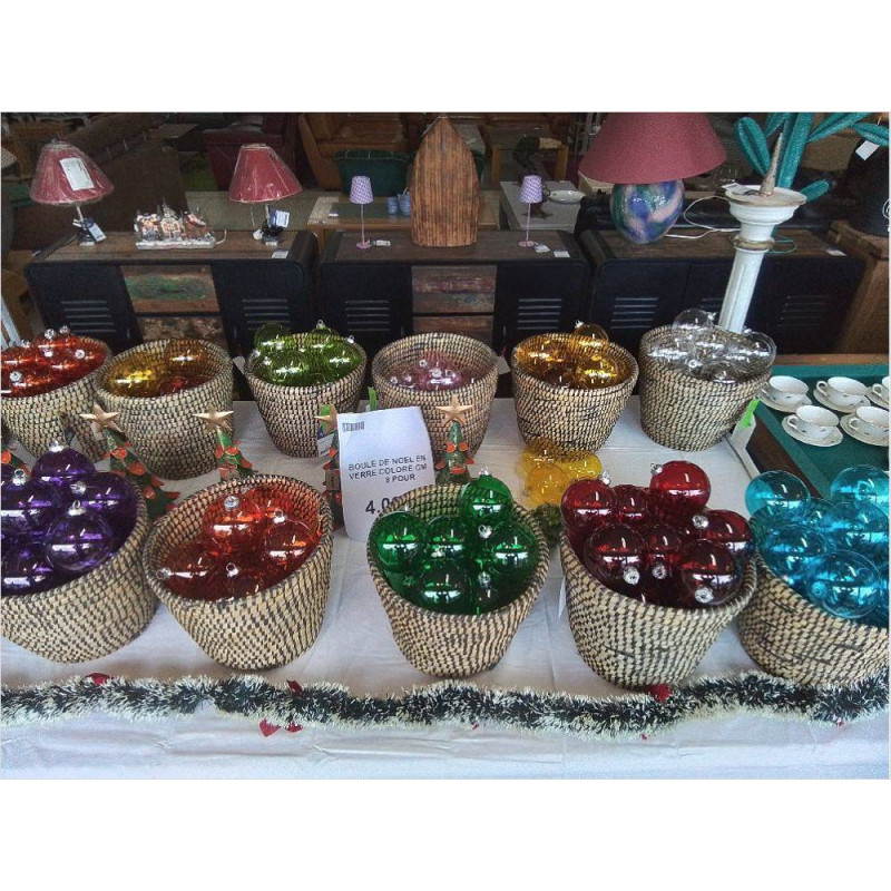 BOULE DE NOEL EN VERRE COLORÉ GM        
