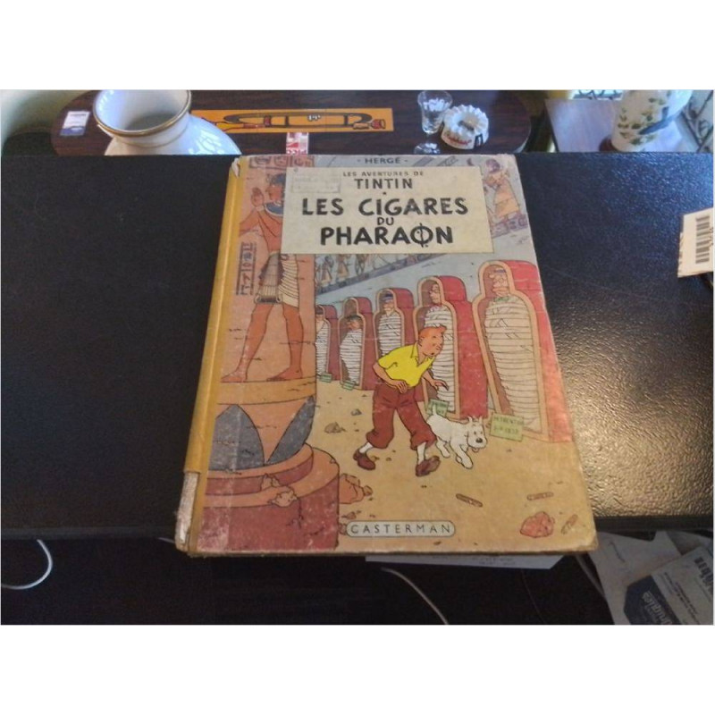 BD TINTIN LES CIGARES DU PHARAON B15 1955 EN L’ÉTAT 