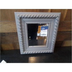 MIROIR CADRE BOIS PEINT GRIS