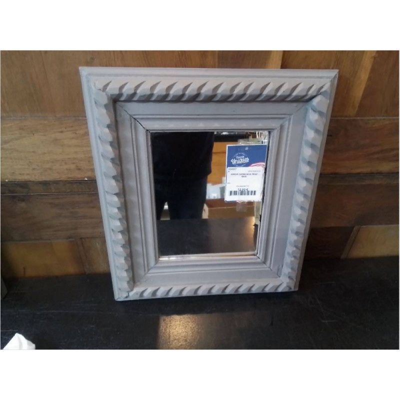 MIROIR CADRE BOIS PEINT GRIS