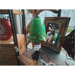 LAMPE DE SALON GLOBE EN VERRE COLORÉ H:52CM