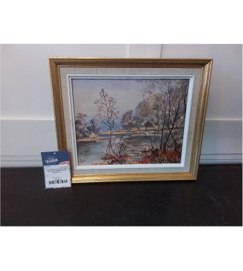 HUILE SUR TOILE PLAN D\'EAU...