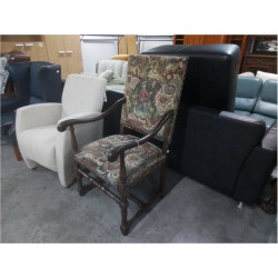 FAUTEUIL DE STYLE CHÊNE & VELOURS