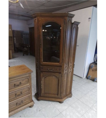 ENCOIGNURE PLACAGE CHÊNE 2 PORTES 1 TIROIR