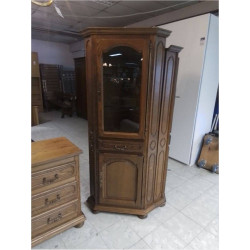 ENCOIGNURE PLACAGE CHÊNE 2 PORTES 1 TIROIR