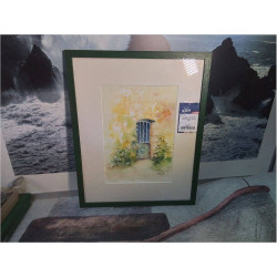 AQUARELLE PORTE DE MAISON SIGNÉE DESSART 40X50
