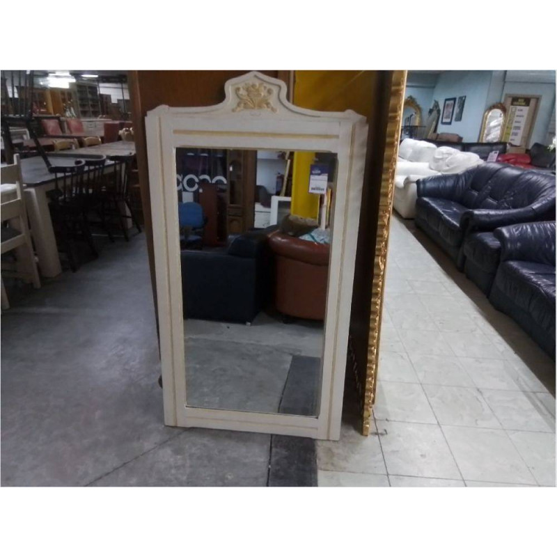 MIROIR BISEAUTÉ CADRE PATINÉ