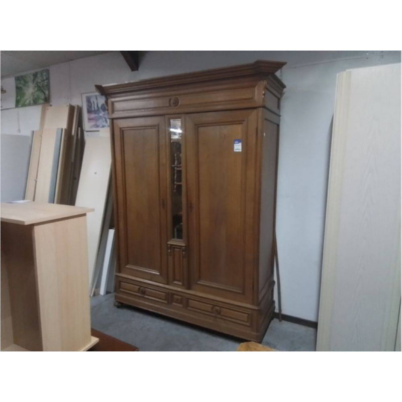 ARMOIRE ANCIENNE CHENE 2 PORTES 2 TIROIRS