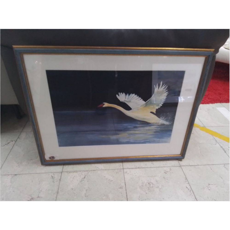 AQUARELLE CYGNE SIGNÉE ANNE MARCHAL