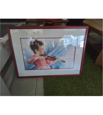 AQUARELLE ENFANT AU VIOLON...