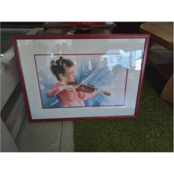 AQUARELLE ENFANT AU VIOLON SIGNÉE ANNE MARCHAL