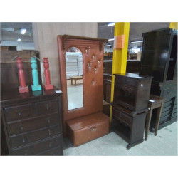 PORTE MANTEAU DE HALL VINTAGE SKAI BRUN