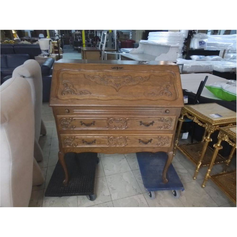 SECRÉTAIRE STYLE LOUIS XV PLACAGE CHÊNE 93X46X100