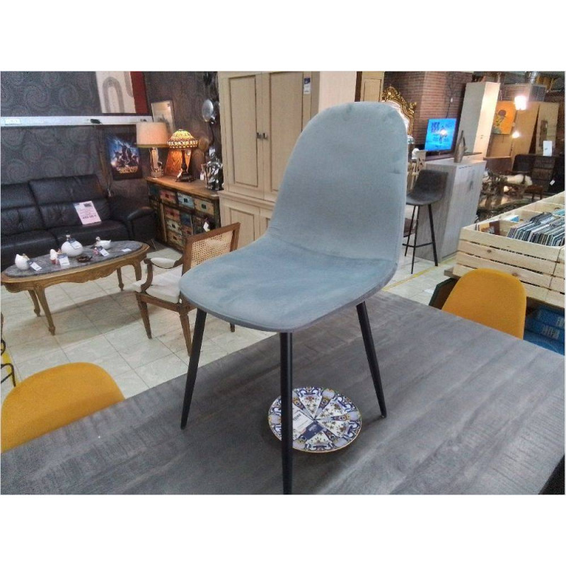 CHAISE VELOURS GRIS BOY 9090-3