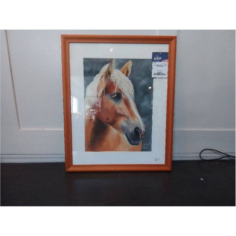 AQUARELLE CHEVAL SIGNÉE SIMON 45X55