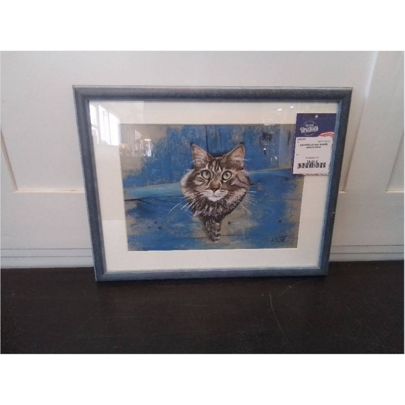 AQUARELLE CHAT SIGNÉE SIMOIN 43X33