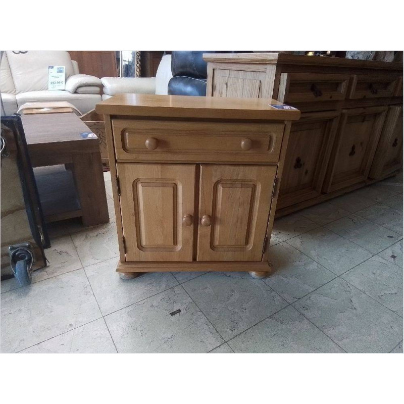 MEUBLE BAS COULEUR CHÊNE CLAIR 2P/1T 62X33X67