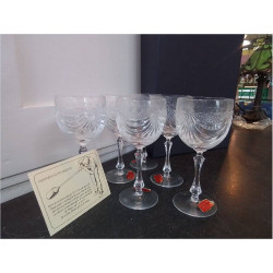 VERRE A EAU CRISTAL DE LORRAINE LA SÉRIE DE 6