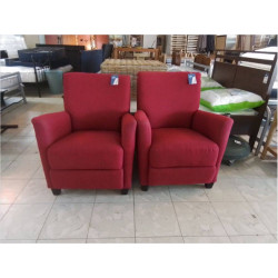 FAUTEUIL CLUB TISSU ROUGE 