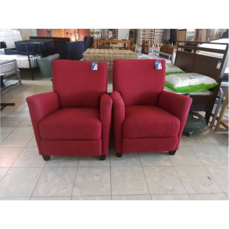 FAUTEUIL CLUB TISSU ROUGE 