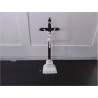 CRUCIFIX EN PORCELAINE XIX EME H:38CM