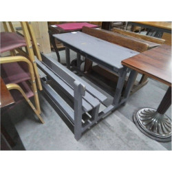 BANC D\'ÉCOLE PEINT GRIS