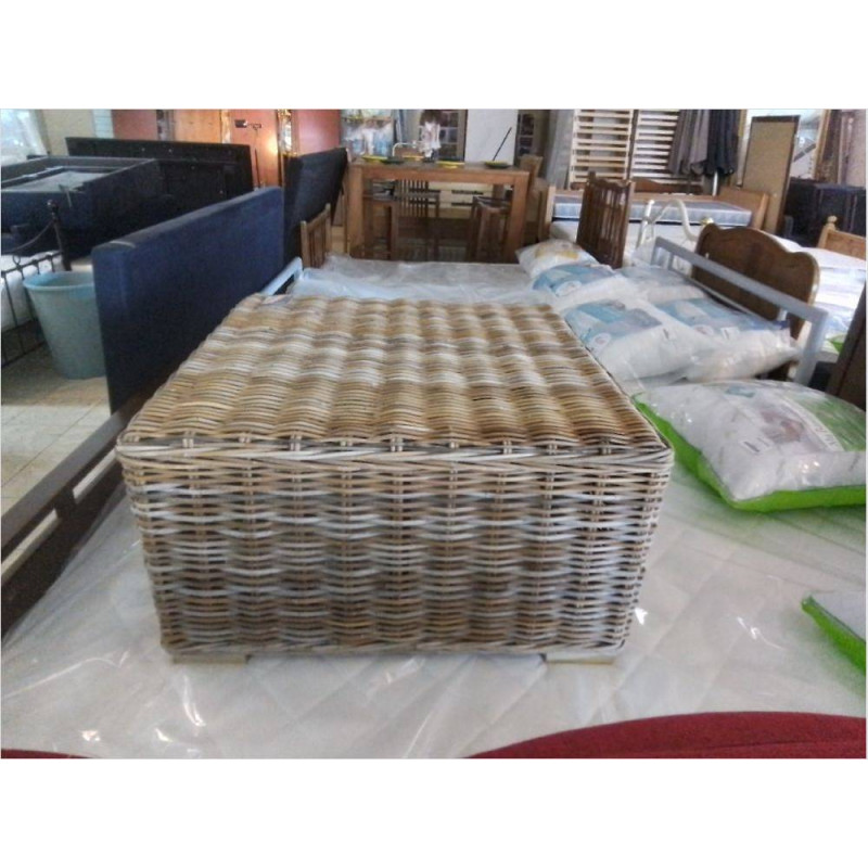 TABLE BASSE CARRÉE OSIER 80X80X45