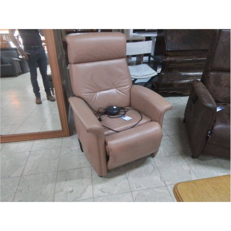 FAUTEUIL RELAX ELECTRIQUE CUIR CORAIL