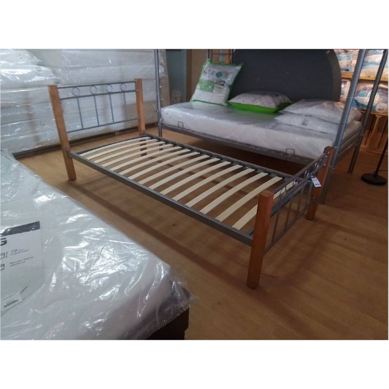 CADRE DE LIT 90X200 BOIS & MÉTAL AVEC LATTIS