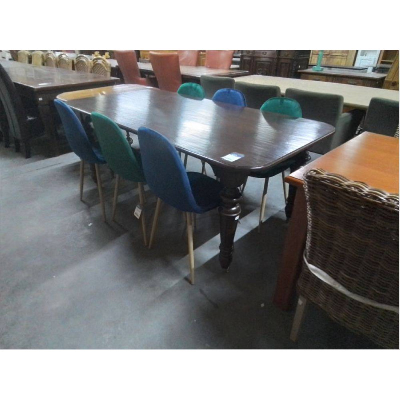 TABLE STYLE LOUIS XVI BOIS FONCÉ 190X100