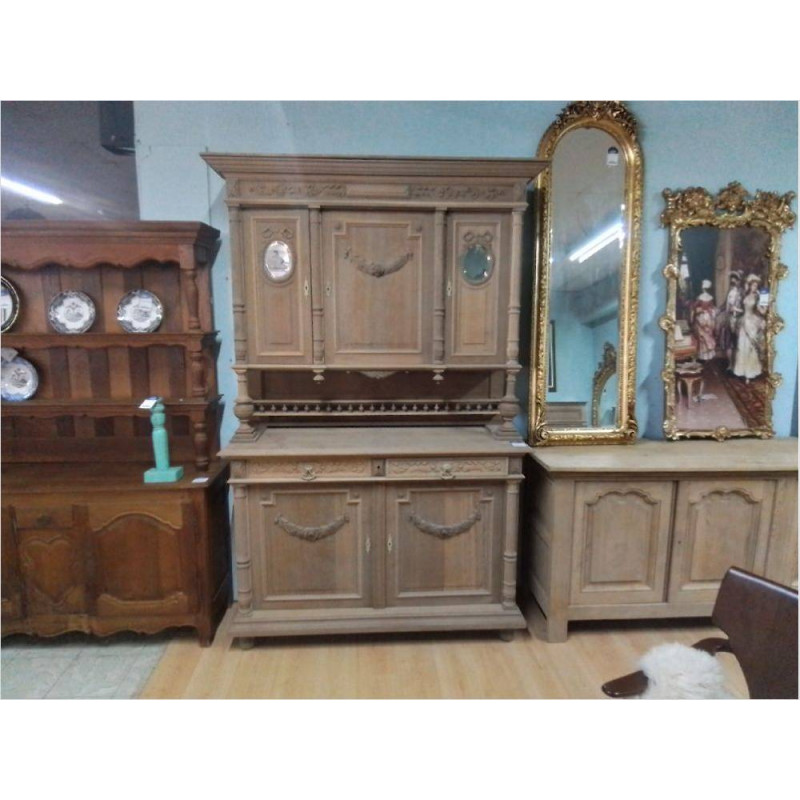 BUFFET 2 CORPS STYLE LOUIS XVI CHÊNE AÉROGOMMÉ 150X52X238