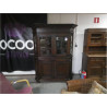 VITRINE CHENE MASSIF FONCÉ 4 PORTES