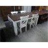 TABLE RECTANGULAIRE BLANCHE DESSUS TEINTÉ 160X90