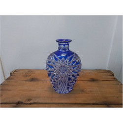 VASE CRISTAL TAILLÉ BLEU...