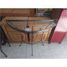 CONSOLE DEMI-LUNE FER FORGÉ DESSUS VERRE
