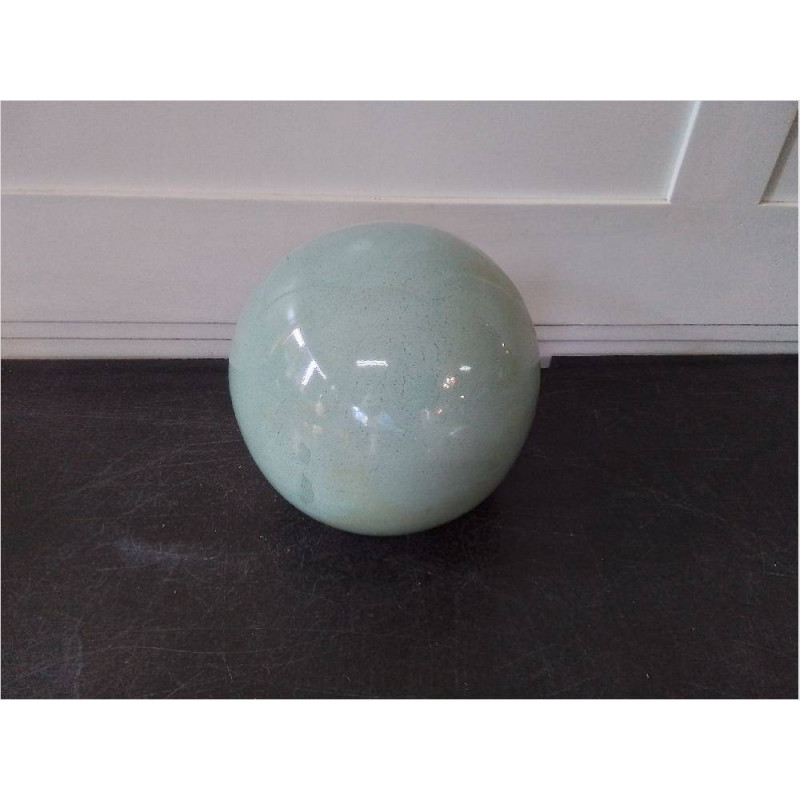 BOULE DE DÉCORATION EN CÉRAMIQUE D\'ART VERTE