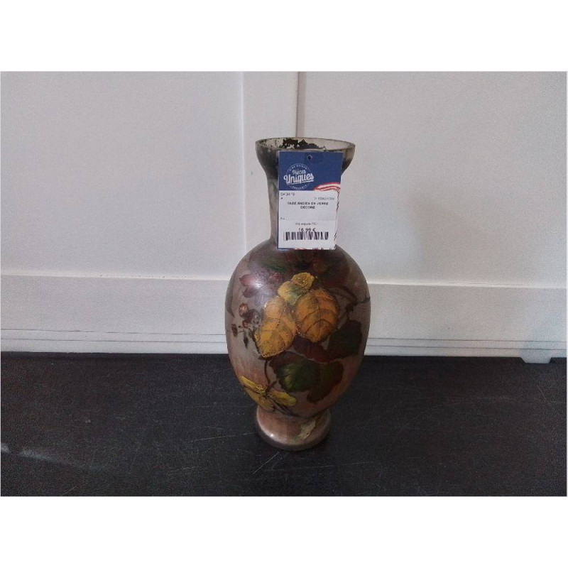 VASE ANCIEN EN VERRE DÉCORÉ