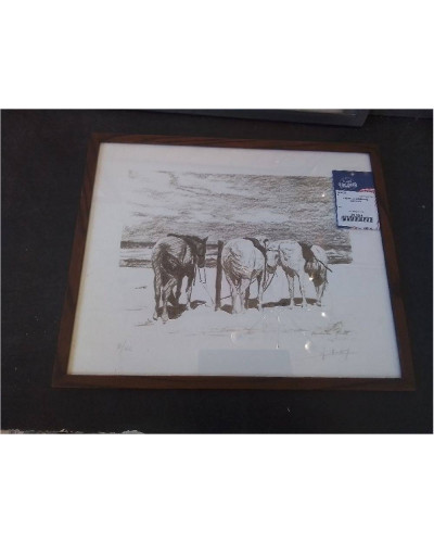 CADRE LITHOGRAPHIE CHEVAUX