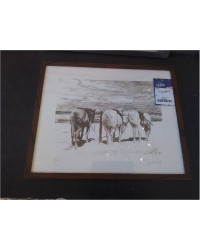 CADRE LITHOGRAPHIE CHEVAUX